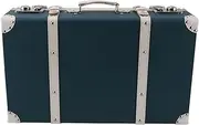 Vintage Suitcase PU Leather Trunk Decorative Travel Chest Paperboard Boxes, Retro Design Jewelry Storage for Keepsake Bedroom Display or Party Decor (Fleshcolor Dark Green)