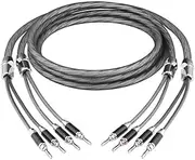 A Pair of HiFi Silver-Plated Speaker Cables with Banana Plugs(5m)