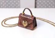 Dolce & Gabbana Runway Brown "Devotion" DG MICRO Crossbody Purse Bag RRP $1,895