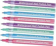 DECORNIJIA 8Pcs Nail Liner Pens Nail Art Drawing Tools for Salon Home Use for Detailed Designs and Patterns