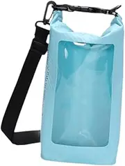 [ａ aternee] Dry Bag Waterproof Phone Pouch with Adjustable Lanyard Lightweight Roll Top Sack Waterproof Bag for Surfing Camping Trekking, Light Blue