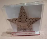 HOLIDAY STYLE CHRISTMAS TREE STAR TOPPER 8" GOLD GLITTER FILIGREE FREE SHIPPING