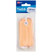 Avery Tag with String 96 x 48mm Peach 24 Pack