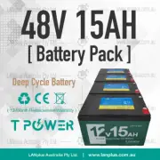 48V 15AH Sealed Lead Acid AGM EV DEEP CYCLE BATTERY Pack eBike Scooter 4x 12V