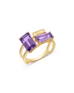 Bloomingdale's Fine Collection Amethyst, Pink Amethyst & Diamond Ring in 14K Yellow Gold
