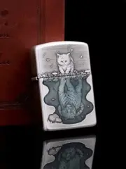 Zippo Armor Custom Lighter Cat to Tiger Design – Inspirational Quote Gift