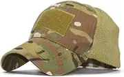 [QOHNK] Special Force Camo Mesh Cap Airsoft Hat for Men Tactical Contractor Army Baseball Caps Hat