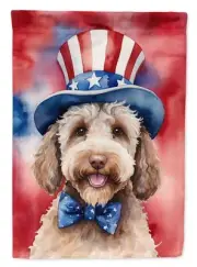 Labradoodle Patriotic American House Flag Large Porch Sleeve Pole Decorative