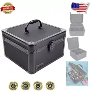Heavy-Duty Locking Safe Box with Adjustable Compartments for Secure Valuables