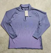 Nike Mens Sz L Tour ADV 1/2 Zip Golf Top FD5833-509 Daybreak Purple Pullover
