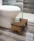 Bamboo Toilet Stool, 6.5" Toilet Stool Squat Adults & Kids, Portable Simple Curv