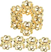 LIFKOME 10pcs DIY Jewelry Bead Caps Double Side Metal Bead End Caps Spacer Beads Crafts Bead Caps Jewelry Making Supplies for Bracelets and Necklaces