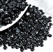 4500PCS SS12 3mm Resin Flatback Rhinestone, Solid Black Flatback Rhinestones