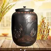 Rice Dispenser ceramic Grain Storage Container Grain ceramic rice jar 22LB 33LB 55LB Ceramic Airtight Rice Bucket with Lid Kitchen & Pantry Organization(55LB)