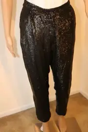NWT, Topshop, Black Sequin Pants, Size 8