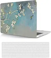 Laptop Cover Case Compatible with MacBook Pro 14 inch case Model M1 A2442/A2779 M2 Pro/Max Chip Released in 2021/2023 with Touch ID, Protective Hard Shell Case & Keyboard Cover, Birds and Flowers
