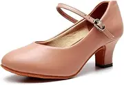 [TangDao] Women’s Ballroom Dance Shoes Closed Toe Mid Heel Salsa Latin Dance Shoes Indoor Outdoor Dance Heels Shoes