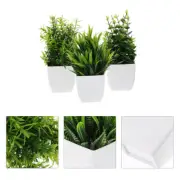 3 Pcs Mini Artificial Plant Pots Potted Decoration Home Fake Plants