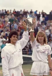 Steffi Graf of West Germany and Gabriela Sabatini of Argentina li - Old Photo