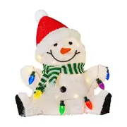 40cm Sitting Christmas Snowman Display with Lights