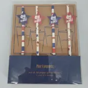 Pier 1 Paper Straws Oh My Stars Patriotic Red White Blue Memorial Eco Friendly