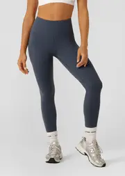 [Lorna Jane] Amy Thermal Phone Pocket Ankle Biter Leggings in Blue, Size - XS XS Ash Blue