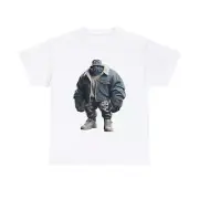 Unisex Adult T Shirt Quirky Funny Monster Hip Hop Denim Jacket Streetwear Rap