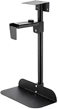 Under Desk PC Mount CPU Tower Holder 360° Swivel Height and Width Adjustable Fits Most CPU Tower (Black/White)(Black)