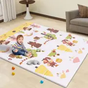 Baby Play Mat 50" X Playmat Playpen Foldable Double-Sided Pattern Infants Indoor