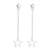 3PCS Copper Jewelry Fashion Woman Earrings Retro Pentagram Long Tassel Hook Earrings