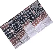 CRILSTYLEO 5pcs Nail Art Stamping Plates Floral Nail Art Prints Diy Stencils Kits