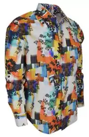 NEW Robert Graham $198 BURLINGAME Button Down Sports Dress Shirt XL