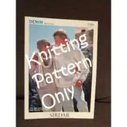 New Sirdar 5769 Denim Sport Aran Mens Womens Pullover Sweater Knitting Pattern