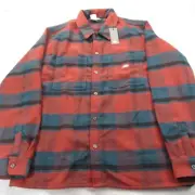 Dickies Wool Blend Flannel Mens XL Red Buffalo Plaid Button Up Heavy Shirt NEW