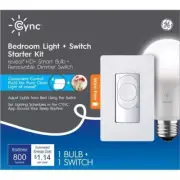 GE CYNC Reveal Smart Light Bulb with Smart Wire-Free Dimmer Switch Bundle