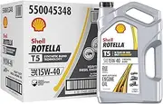 Shell Rotella T5 Synthetic Blend 15W-40 Diesel Engine Oil (1-Gallon, Case of 3)