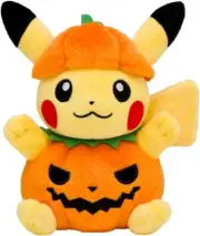Pokemon Center Original Halloween Pumpkin Pikachu Plush Toy 21cm Japan