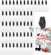50 PCS Sublimation Luggage Tag Blanks Travel Bag Tags Strap Double Sided MDF DIY