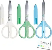 Scissors Saxa Glueless Blade 3 Color Set White, Green, Blue, And Sticky Note Set Hasa-P280W, Hasa-P280G, Hasa-P280B