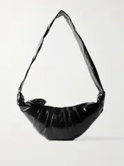 [LEMAIRE] LEMAIRE - Croissant Small Paneled Coated-canvas Shoulder Bag - Black - One size One size Black