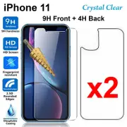 x2 Tempered Glass 9H Guard screen protector for Apple iPhone 11 Front Film Back