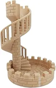 Spiral Stair DND Dice Tower and Tray, 3D-Printing Castle Dice Rolling Tower for Dragons and Dungeons D&D Tabletop RPG Games Beige