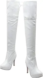 Levemolo Stylish Over Knee Boots Side Zipper Comfortable Material for Fall Winter Wear