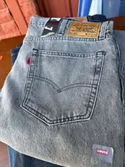 NWT LEVIS 502 38x34 GREY ACID WASH JEANS - PERFECT WITH CUT - 10 Inch Shorts?