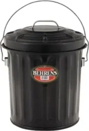 NEW Behrens B907P Black STEEL 7.5 GALLON FIREPLACE Ash Pail WITH LID 5016522
