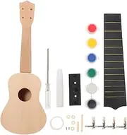 Hoement Unfinished Ukulele Kit Wooden 4 String Diy Craft Kit for Boys and Girls Personalize Your Handmade Instrument