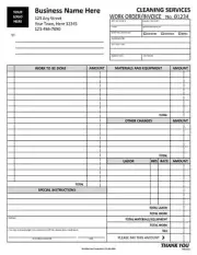 250 Cleaning Service Work Order Invoice Forms / 2 Part Carbonless / TMG081