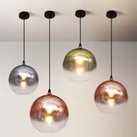 在飛比找ETMall東森購物網優惠-后現代北歐簡約創意臥室床頭燈電鍍圓球漸變玻璃吧臺餐廳餐飲吊燈