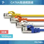 POLYWELL CAT6A 超高速乙太網路線 S/FTP 10GBPS 30M 黑色