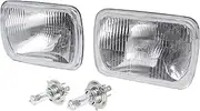 Pair H4 Halogen Headlight Upgrade Kit for Mazda B2200 B2600 1988-1991 UF Lamps Rectangle Hi Watt Globes
